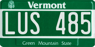 VT license plate LUS485