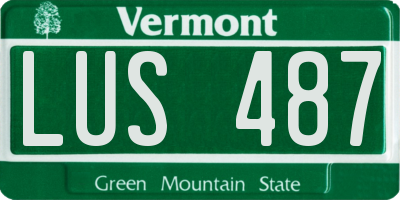 VT license plate LUS487