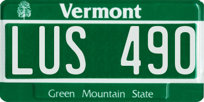 VT license plate LUS490