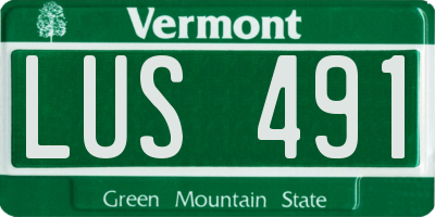 VT license plate LUS491