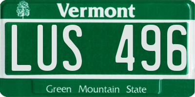 VT license plate LUS496