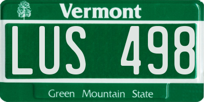 VT license plate LUS498