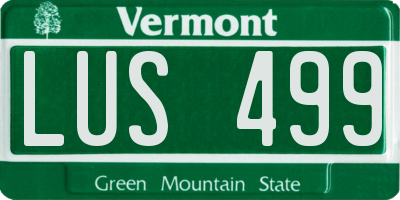 VT license plate LUS499