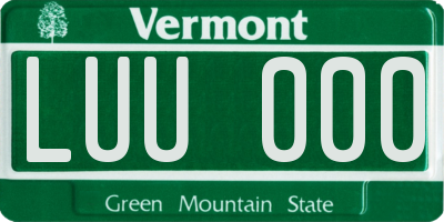 VT license plate LUU000