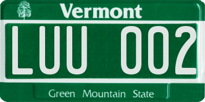 VT license plate LUU002