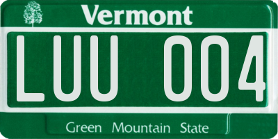 VT license plate LUU004