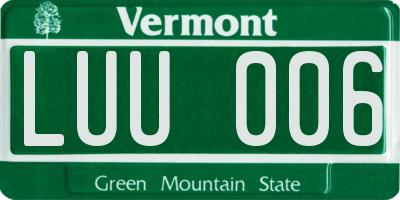 VT license plate LUU006