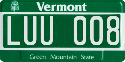 VT license plate LUU008