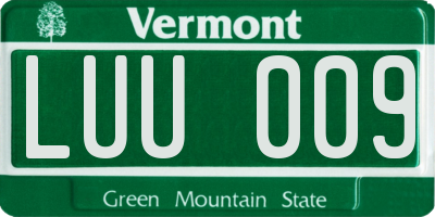 VT license plate LUU009