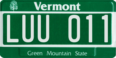 VT license plate LUU011