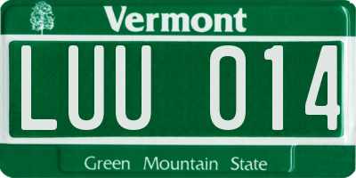 VT license plate LUU014