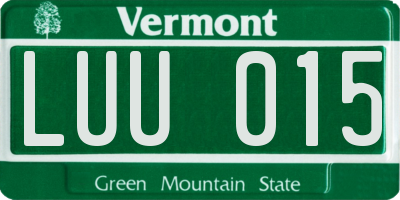 VT license plate LUU015