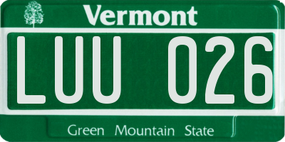 VT license plate LUU026