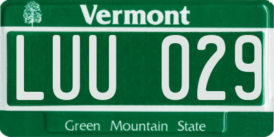 VT license plate LUU029