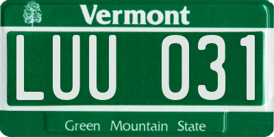 VT license plate LUU031