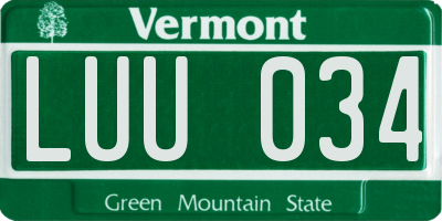 VT license plate LUU034