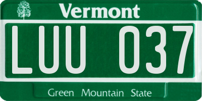 VT license plate LUU037