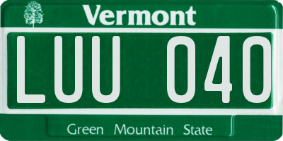 VT license plate LUU040
