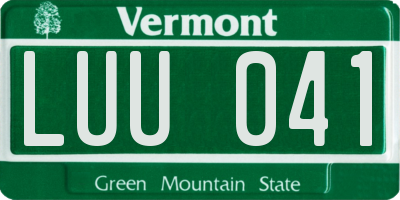 VT license plate LUU041
