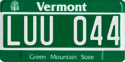 VT license plate LUU044
