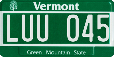 VT license plate LUU045