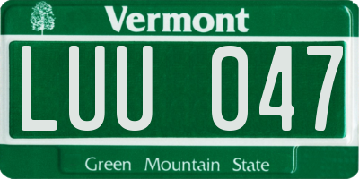 VT license plate LUU047