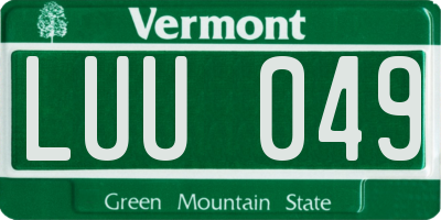 VT license plate LUU049
