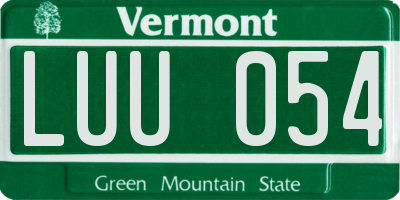 VT license plate LUU054