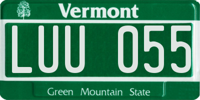 VT license plate LUU055