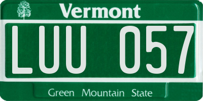 VT license plate LUU057