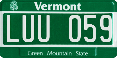 VT license plate LUU059