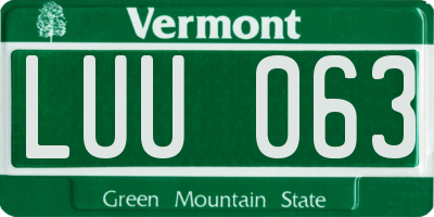 VT license plate LUU063