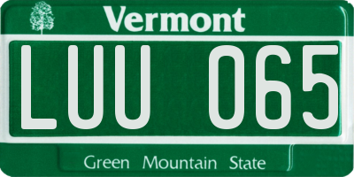 VT license plate LUU065