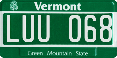 VT license plate LUU068