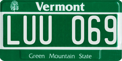 VT license plate LUU069