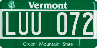 VT license plate LUU072