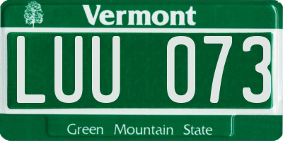 VT license plate LUU073