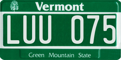 VT license plate LUU075