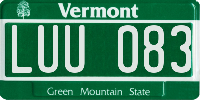 VT license plate LUU083