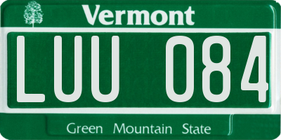 VT license plate LUU084