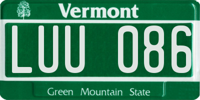 VT license plate LUU086
