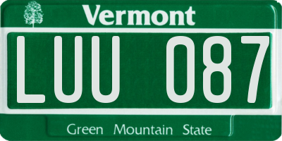VT license plate LUU087