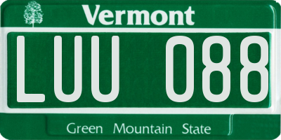 VT license plate LUU088