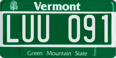 VT license plate LUU091