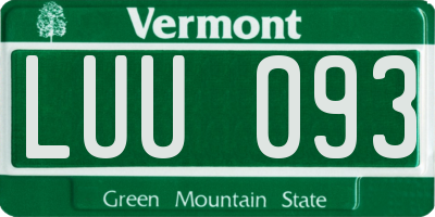VT license plate LUU093