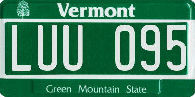 VT license plate LUU095