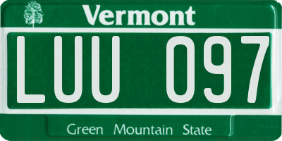 VT license plate LUU097