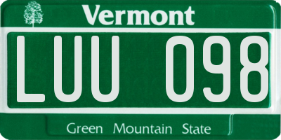 VT license plate LUU098