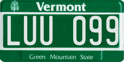 VT license plate LUU099