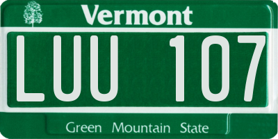 VT license plate LUU107